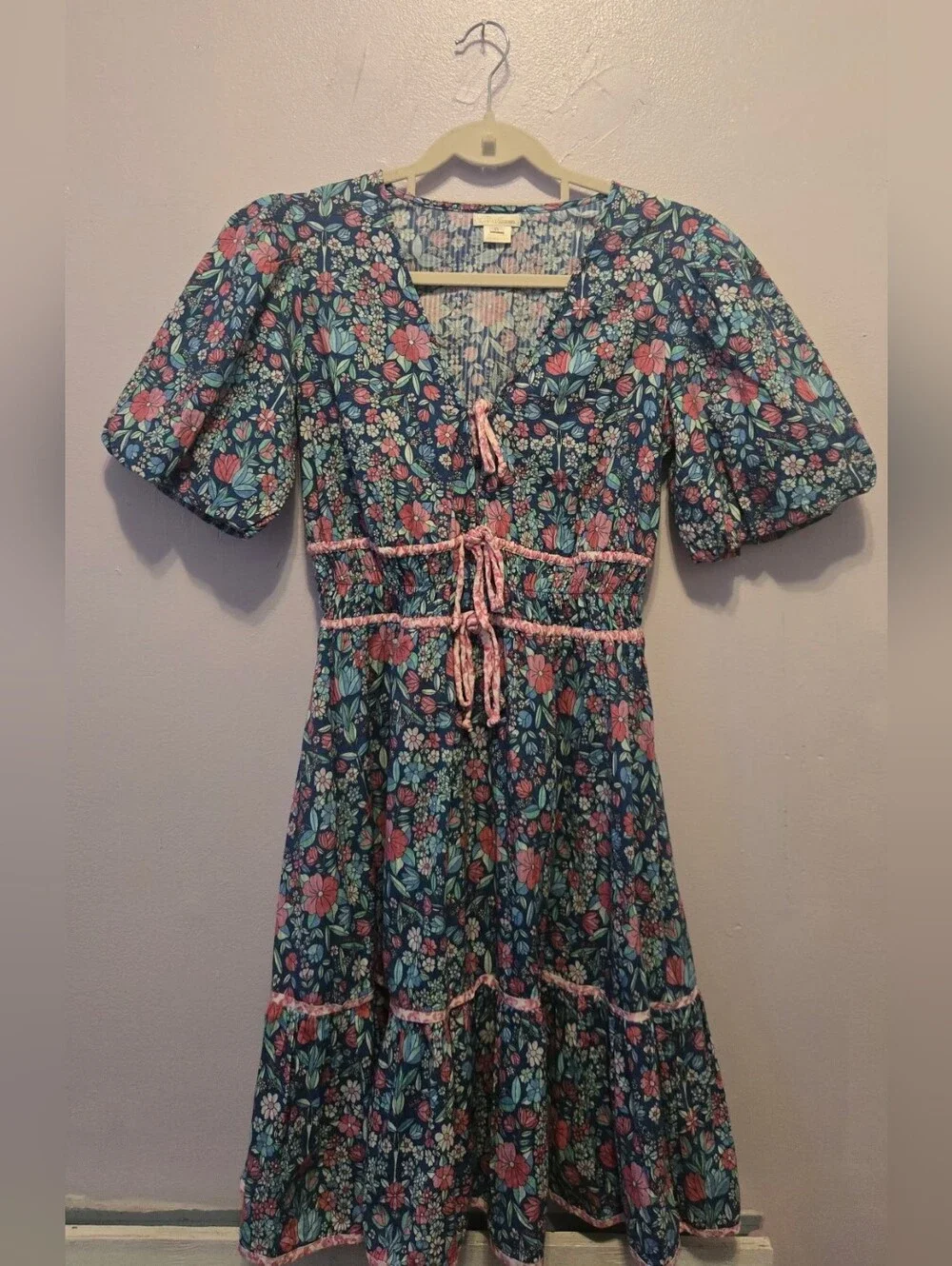 SHOSHANNA Floral Short Sleeve TISKA DRESS Size 0